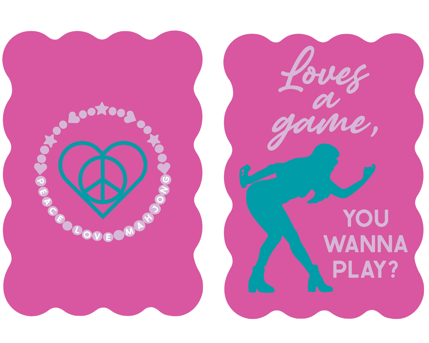 Mahjong Tile Shufflers (Set of 2): Hot Tips - Pink