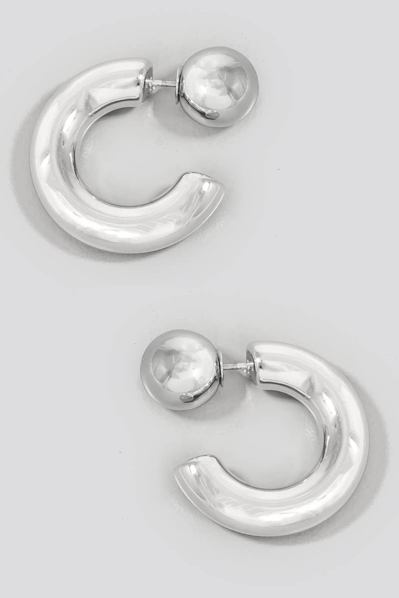 25Mm Metallic Tube Hoop Earrings: G