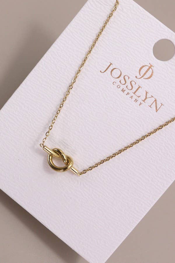 TITANIUM  STEEL NON-TARNISH KNOTTED NECKLACE | 40NK337: Gold
