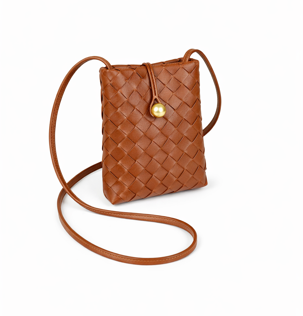 P25022 Small Woven Crossbody Bag: 13 Army Green
