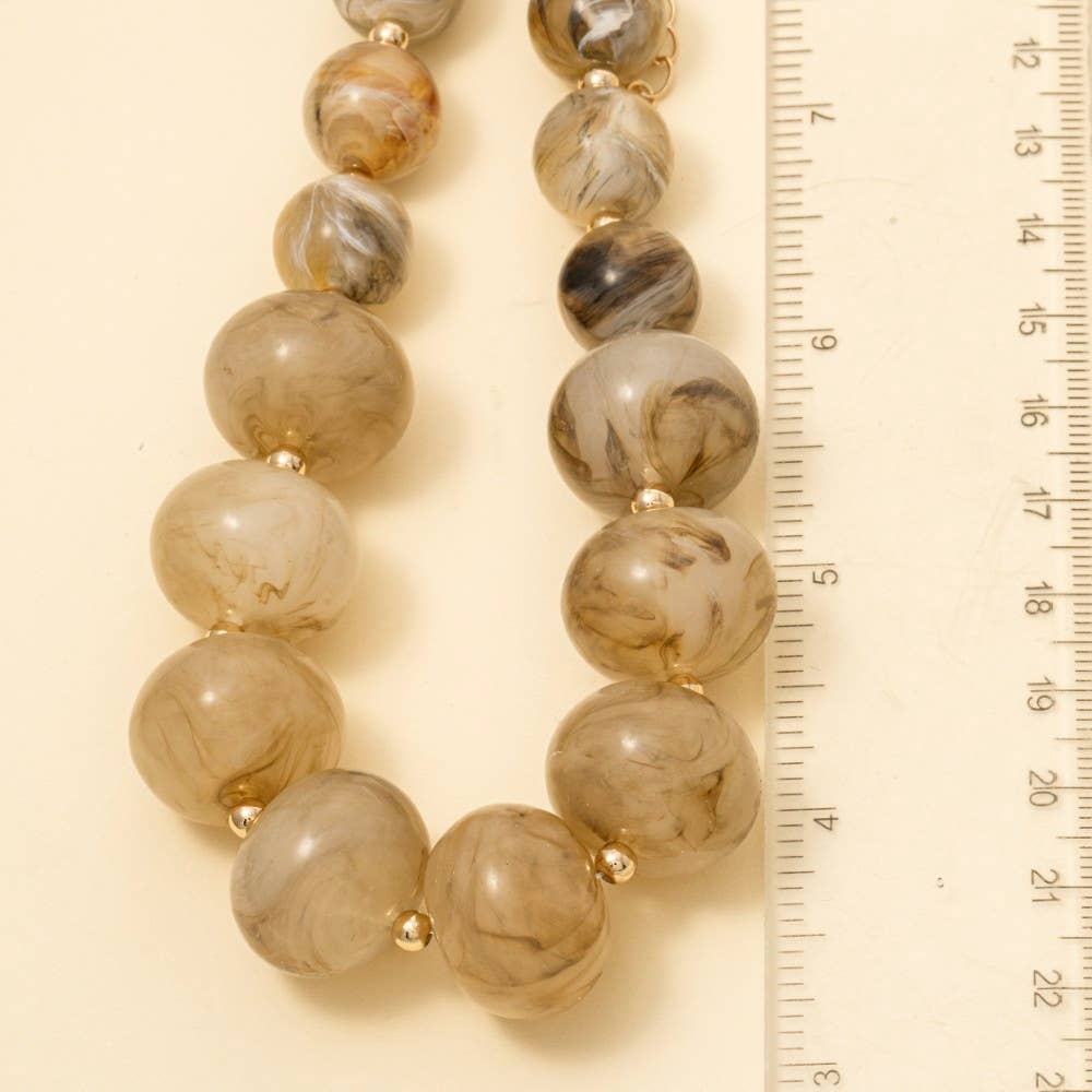 Large Marble Resin Beaded Necklace: GNT