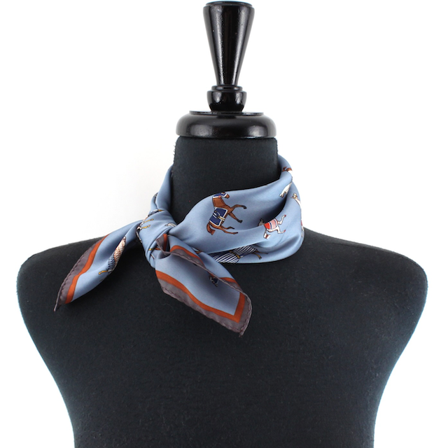 S24214 Horse Pattern Lightweight Square Scarf: 03 Beige