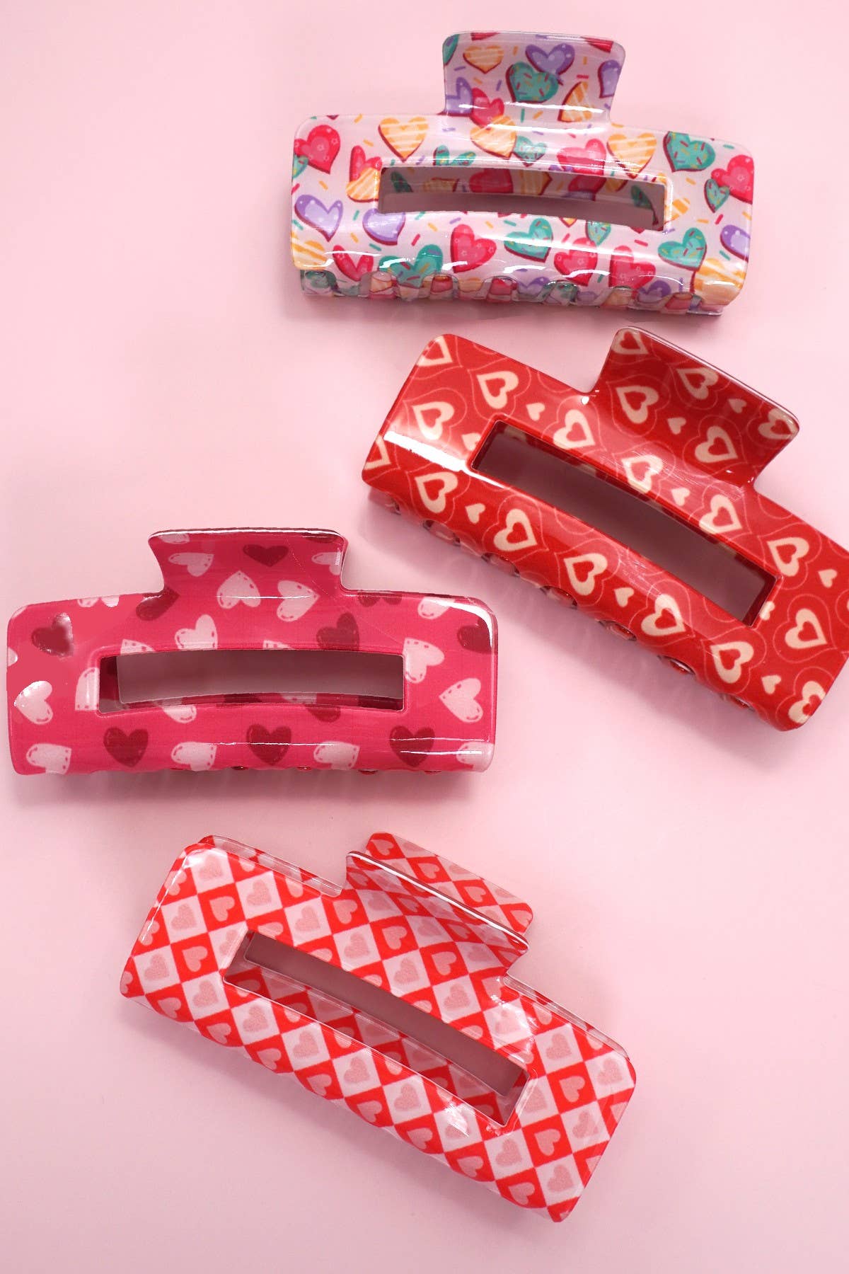 VALENTINE'S  DAY GIFT  HEART HAIR CLAW CLIPS | 40H887: D