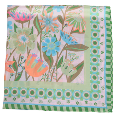 S26075 100% Polyester Lightweight Square Scarf: 02 BL