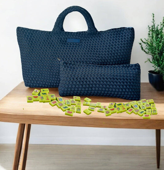 Woven Mahjong Carryall - 6 Colors: Navy