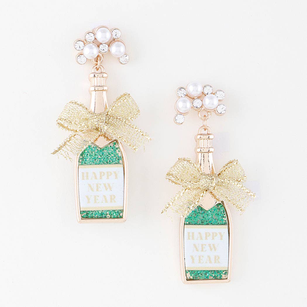 Happy New Year Champagne Earrings: PK