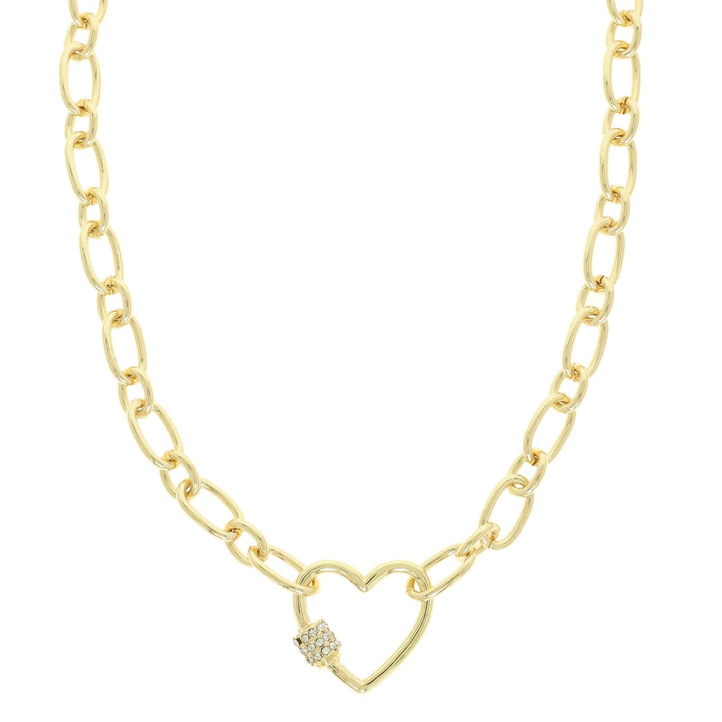 Open Heart Pendant Chain Necklace