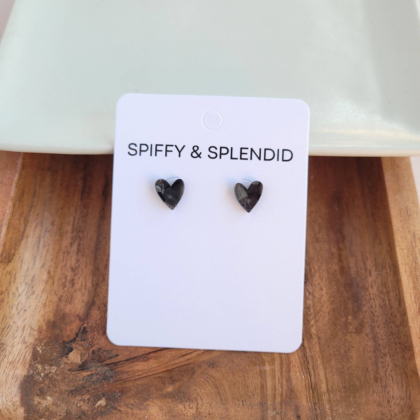 Hand Drawn Heart Studs - Black // Jewelry, Earrings, Valentine's