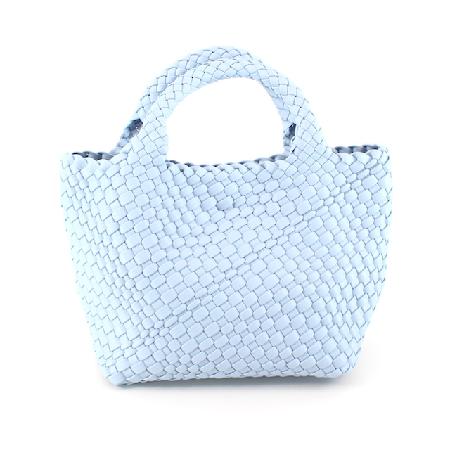 P24013 Medium Woven Tote Crossbody Bag w/Cosmetic Pouch: 12 S Blue