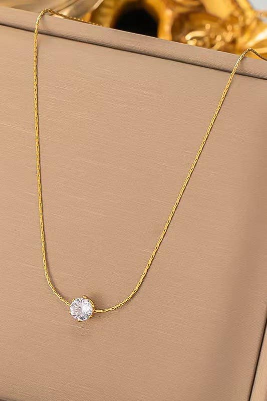 18K STAINLESS STEEL TARNISH FREE CLASSIC NECKLACE | 40NK385: GOLD