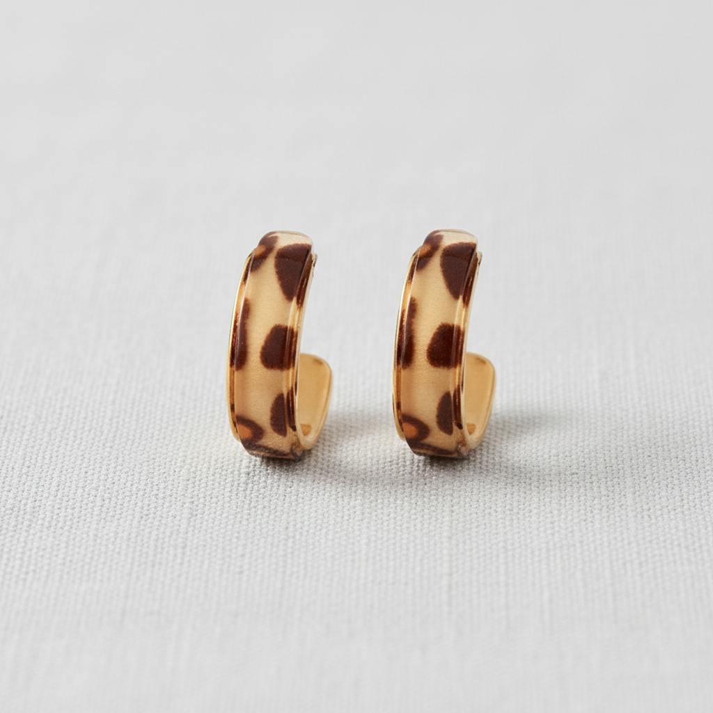 Leopard Pattern Hoop Earrings