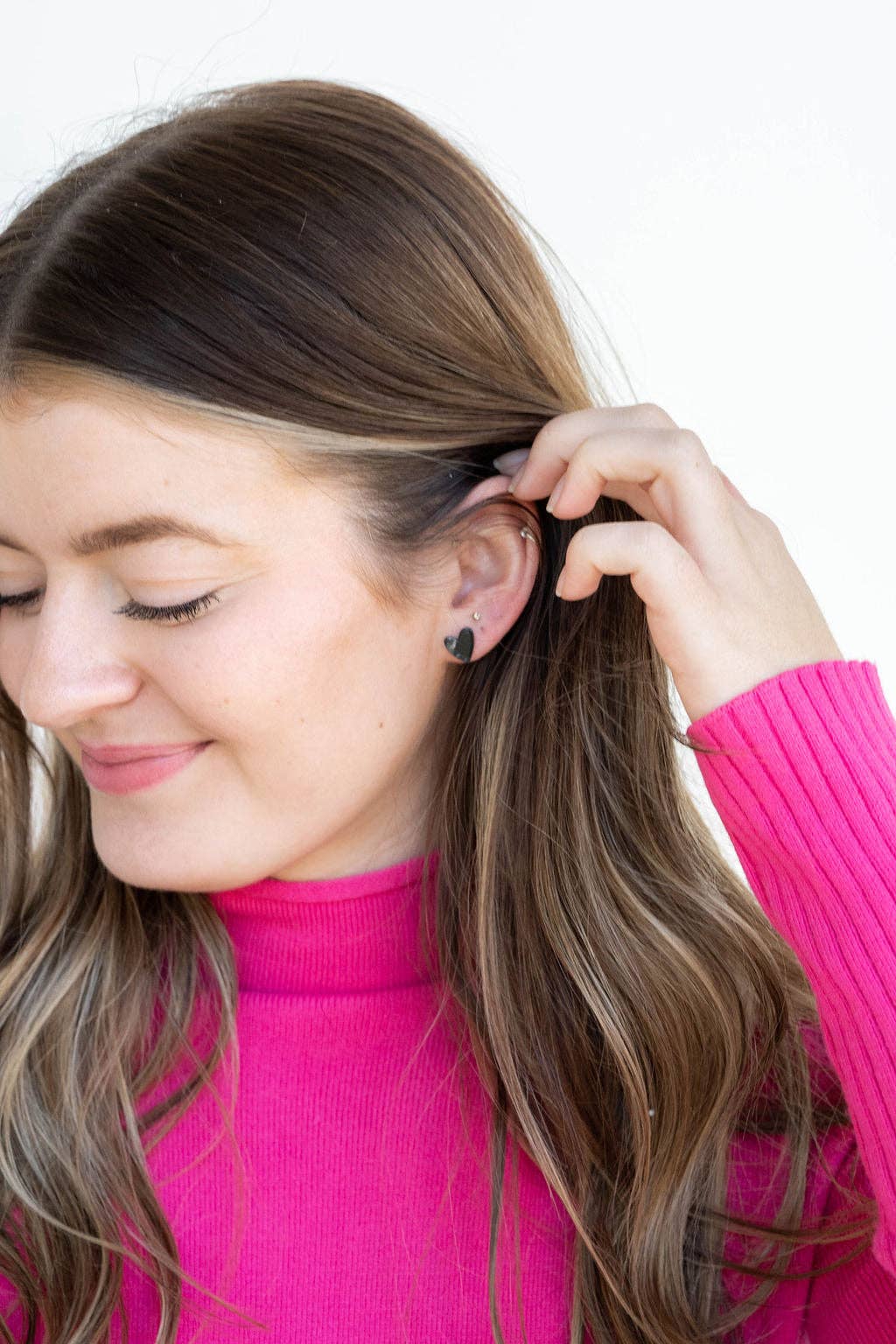 Hand Drawn Heart Studs - Black // Jewelry, Earrings, Valentine's
