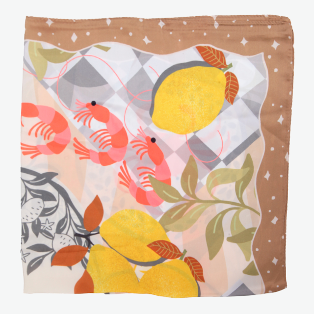 S26093 Sealife 100% Polyester Lightweight Square Scarf: 01 Peach