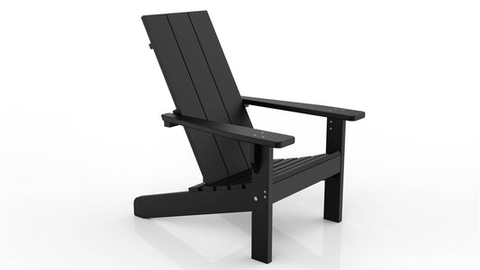 Modern Poly Adirondack Chair: Black