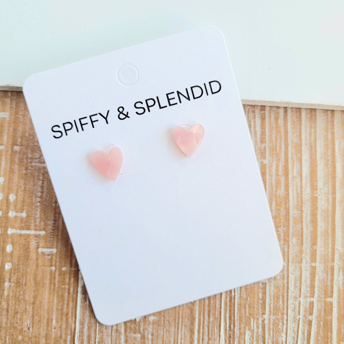 Hand Drawn Heart Studs - Pink // Jewelry, Earrings, Valentine's