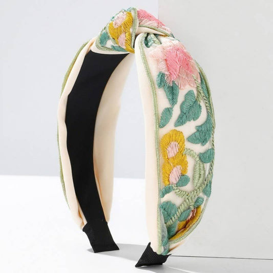 FLORAL COTTAGECORE  EMBROIDERY HAIR BAND HEADBAND | 40HB166: B