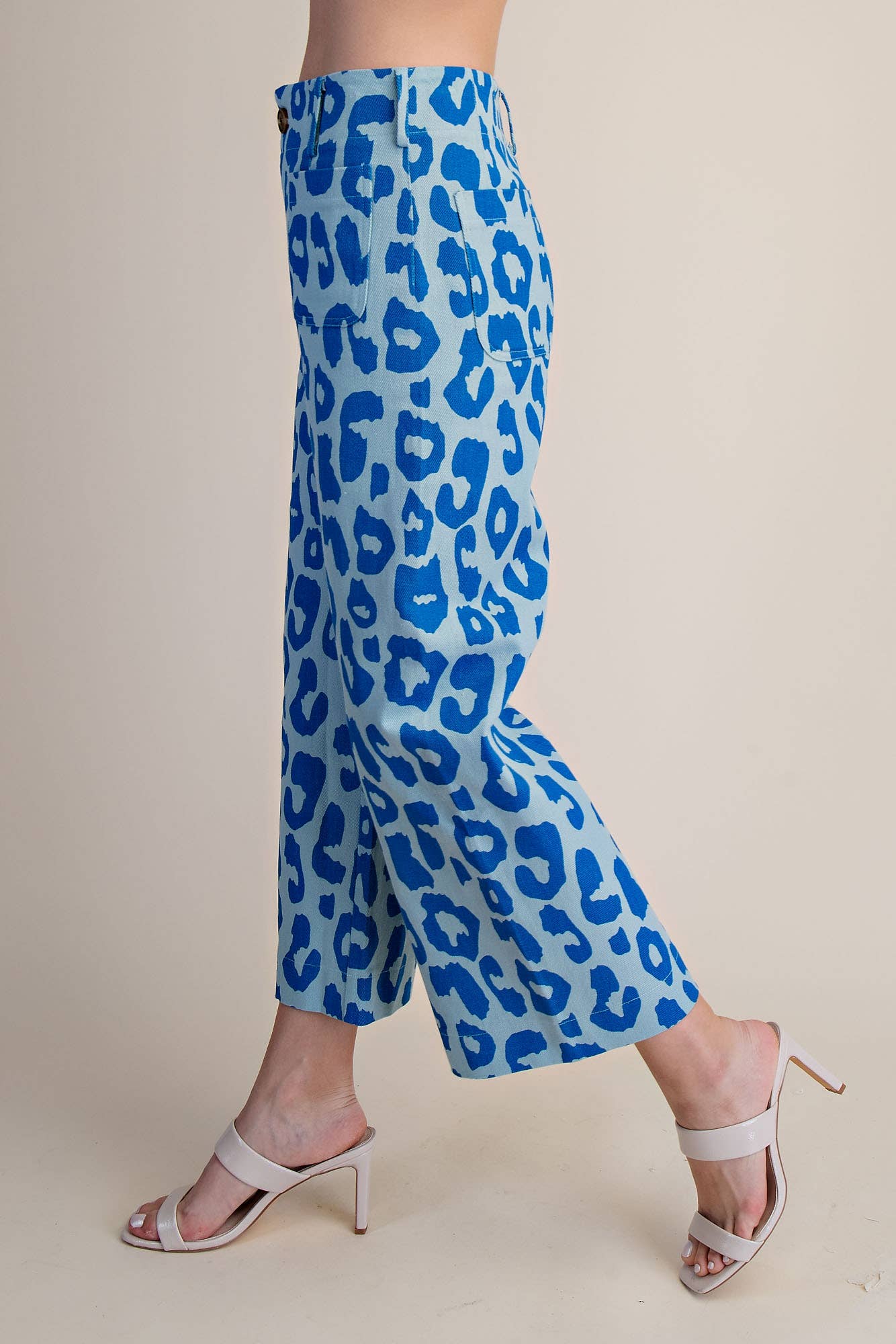 Colette Cropped Wide-Leg Neon Leopard Pants: Pink / S
