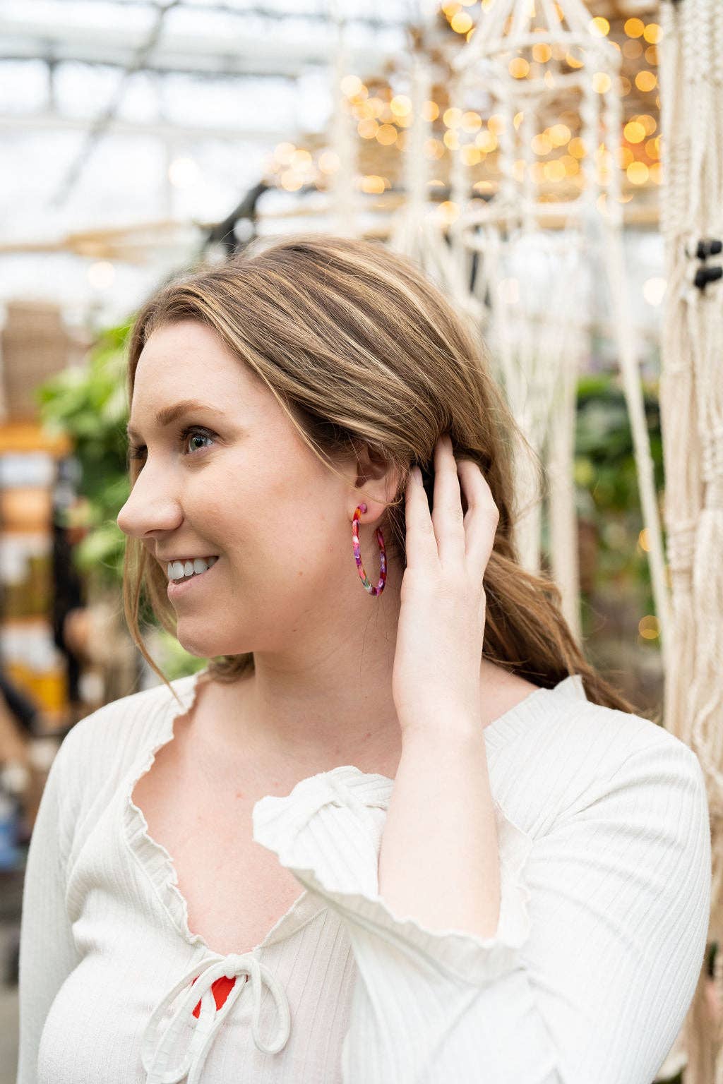 Cameron Hoops - Paradise Pink // Jewelry, Earrings