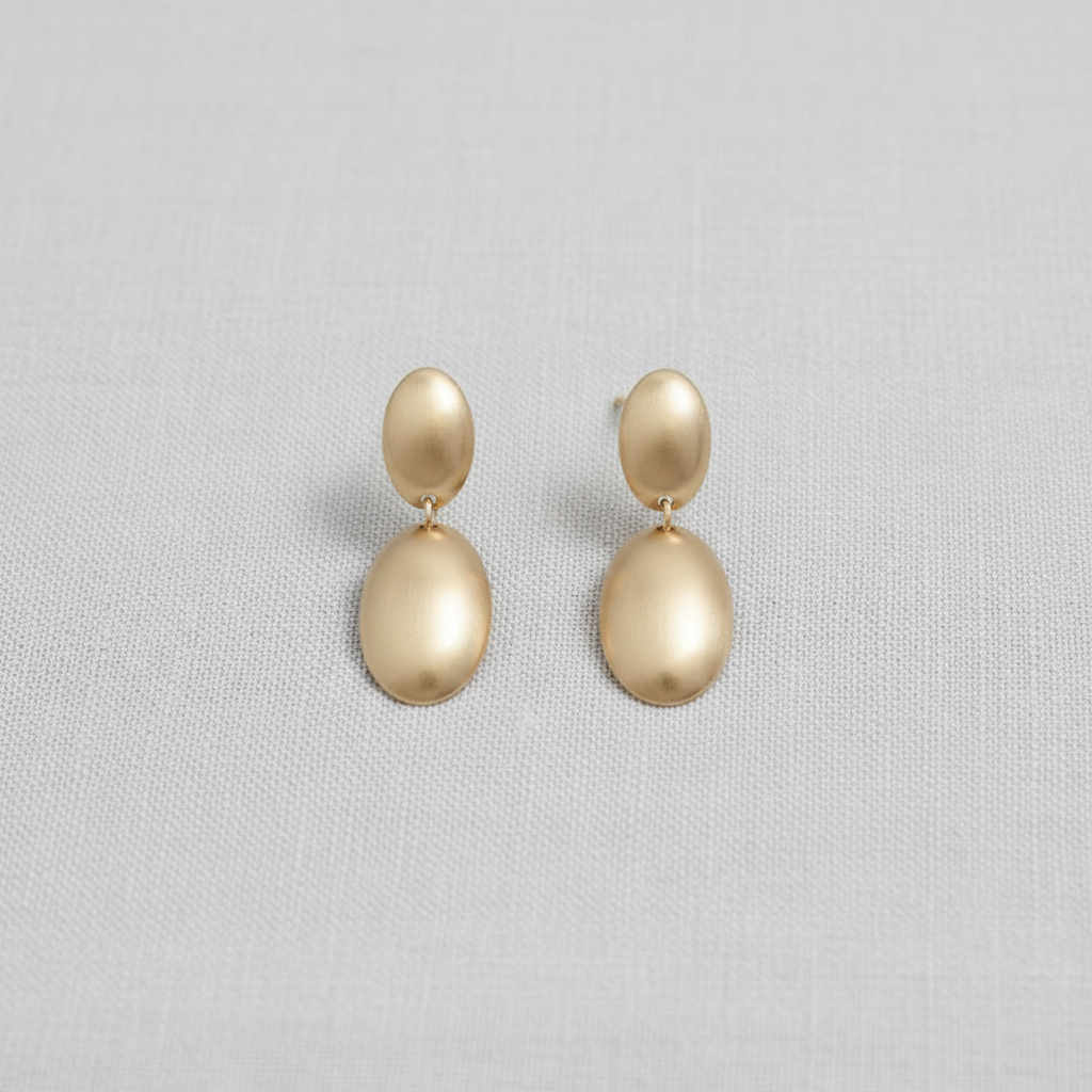 Geometric Oval Drop Earrings