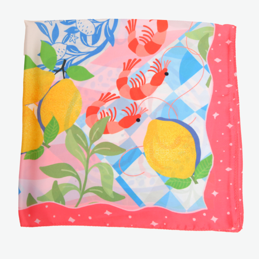 S26093 Sealife 100% Polyester Lightweight Square Scarf: 01 Peach