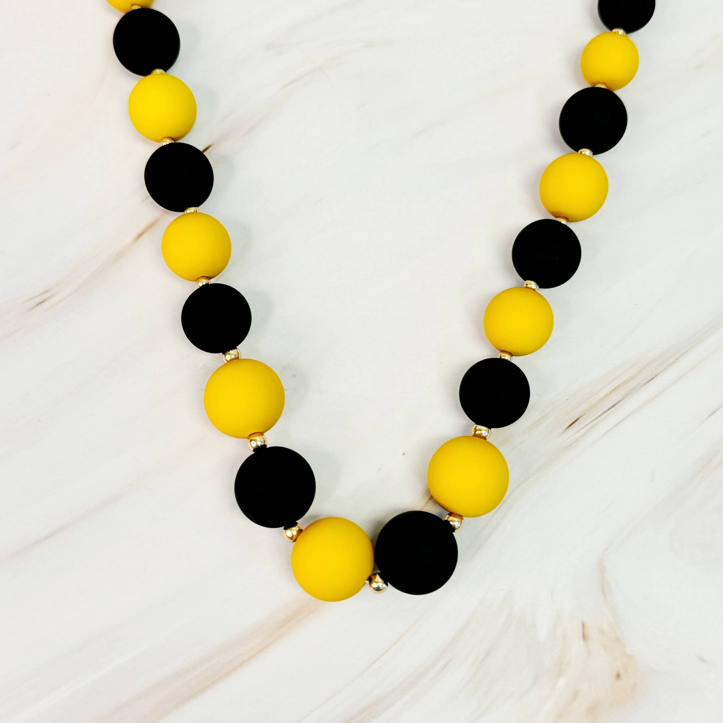 Champion Of The Game Ball Bead Necklace: Orange/White