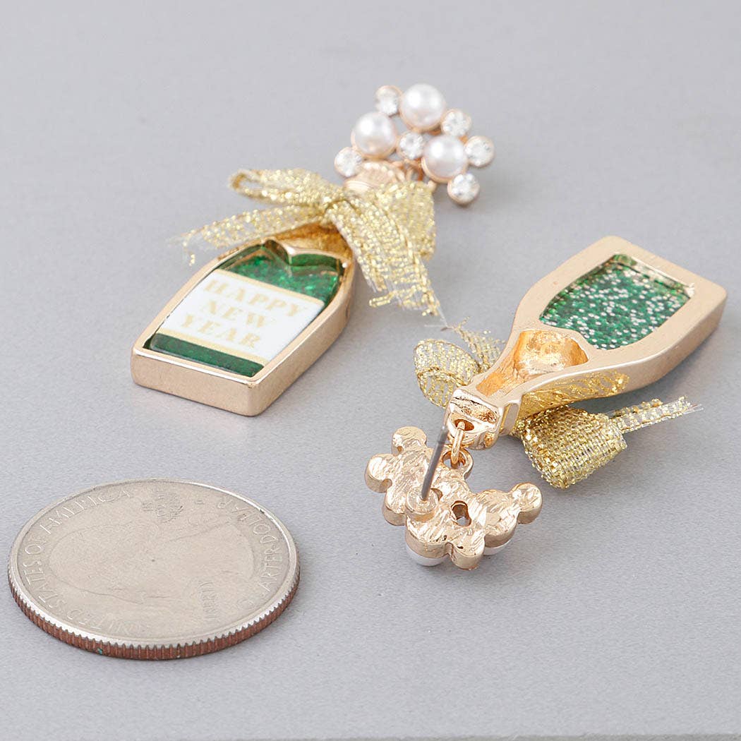 Happy New Year Champagne Earrings: PK