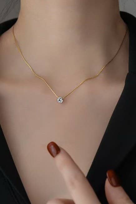 18K STAINLESS STEEL TARNISH FREE CLASSIC NECKLACE | 40NK385: GOLD
