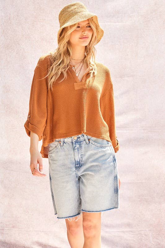 Knit Waffle Top: Pistachio / M