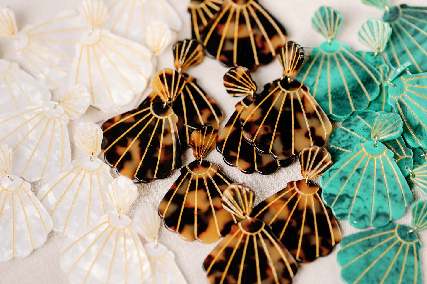 Brown Tortoise Shell Statement Earrings