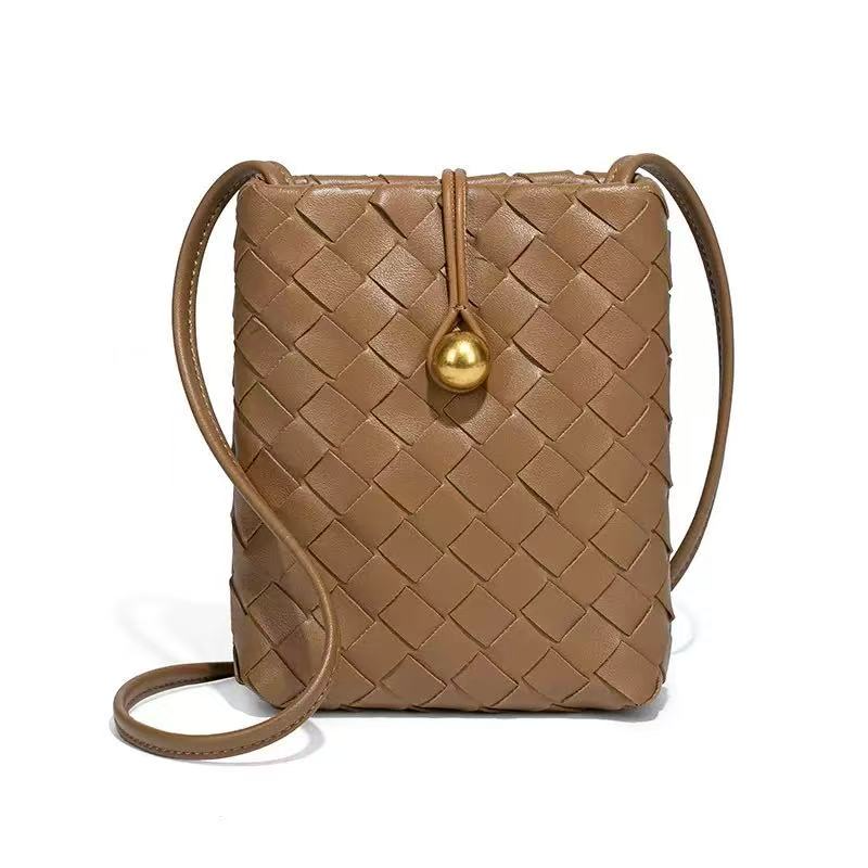 P25022 Small Woven Crossbody Bag: 13 Army Green