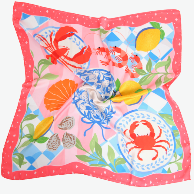 S26093 Sealife 100% Polyester Lightweight Square Scarf: 01 Peach