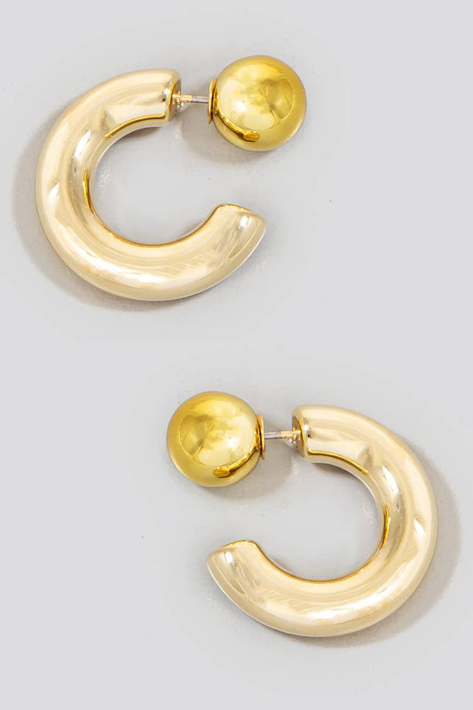 25Mm Metallic Tube Hoop Earrings: G