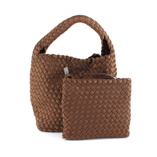 P23093 Small Nylon Woven Hobo Crossbody Bag w/Cosmetic Pouch: 07 Clay
