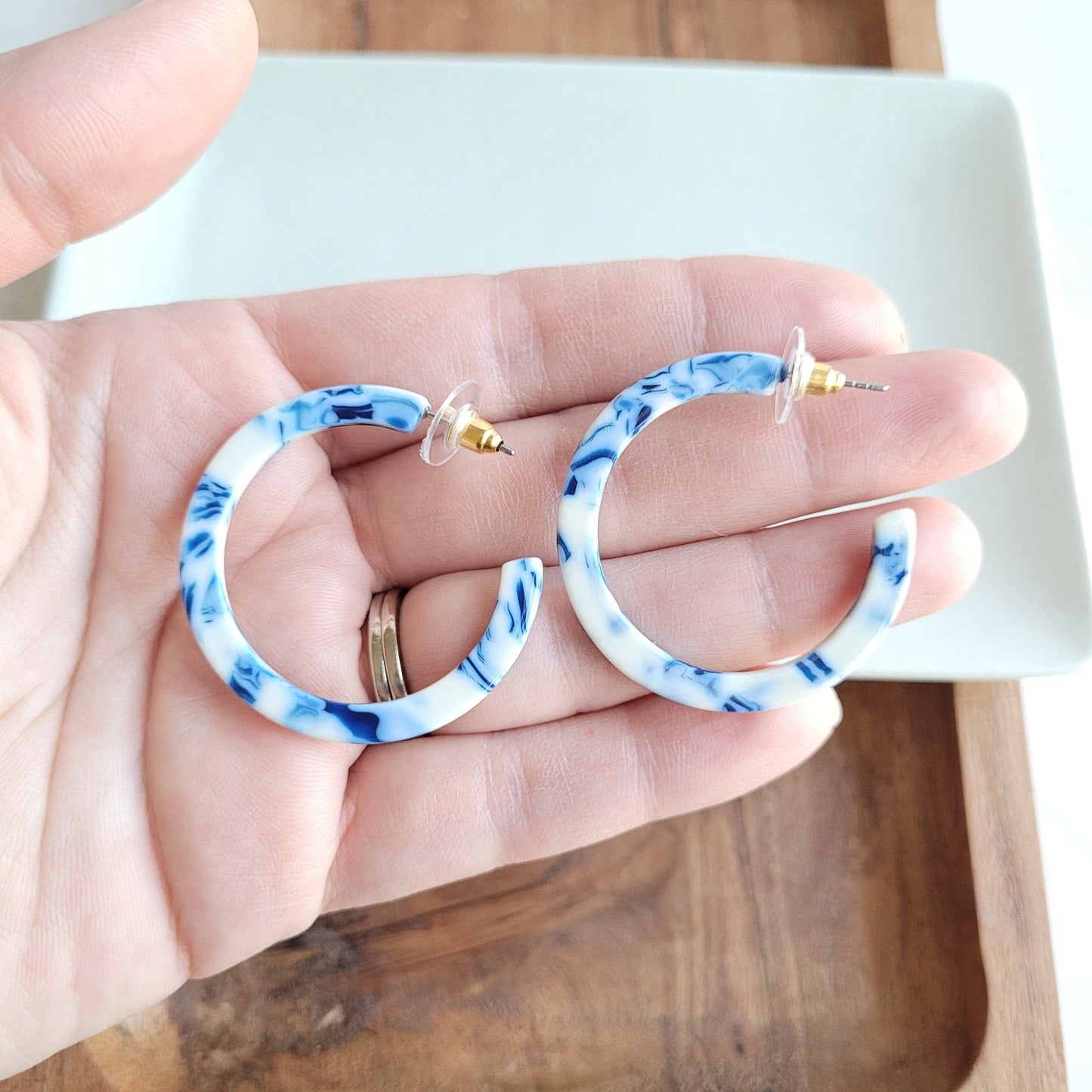 Camy Hoops - Greek Goddess Blue // Jewelry, Earrings, Gift