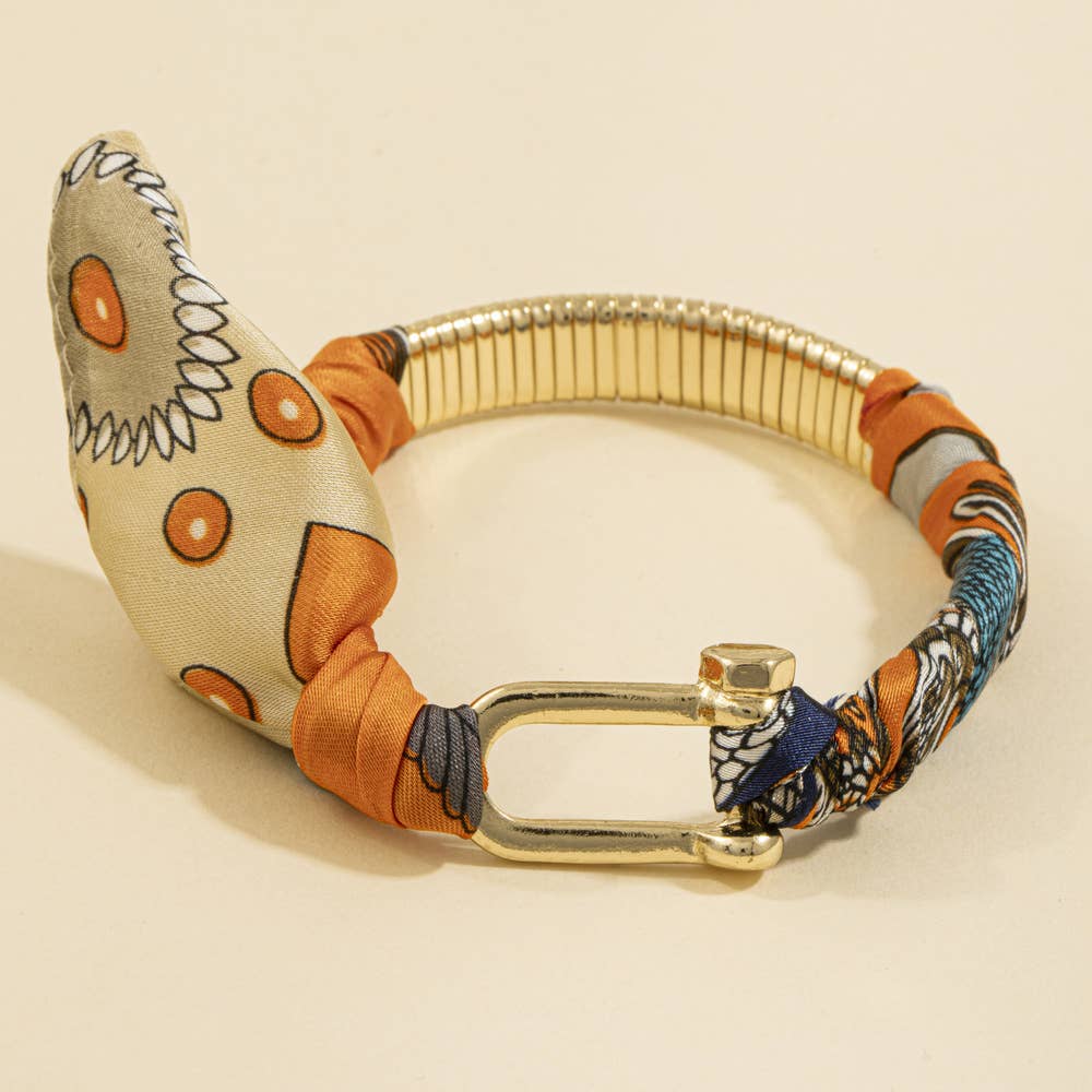 Scarf Wrapped Tube Bangle Bracelet: GDBLE