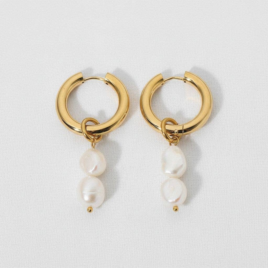Pearl Hoop Earrings: A1