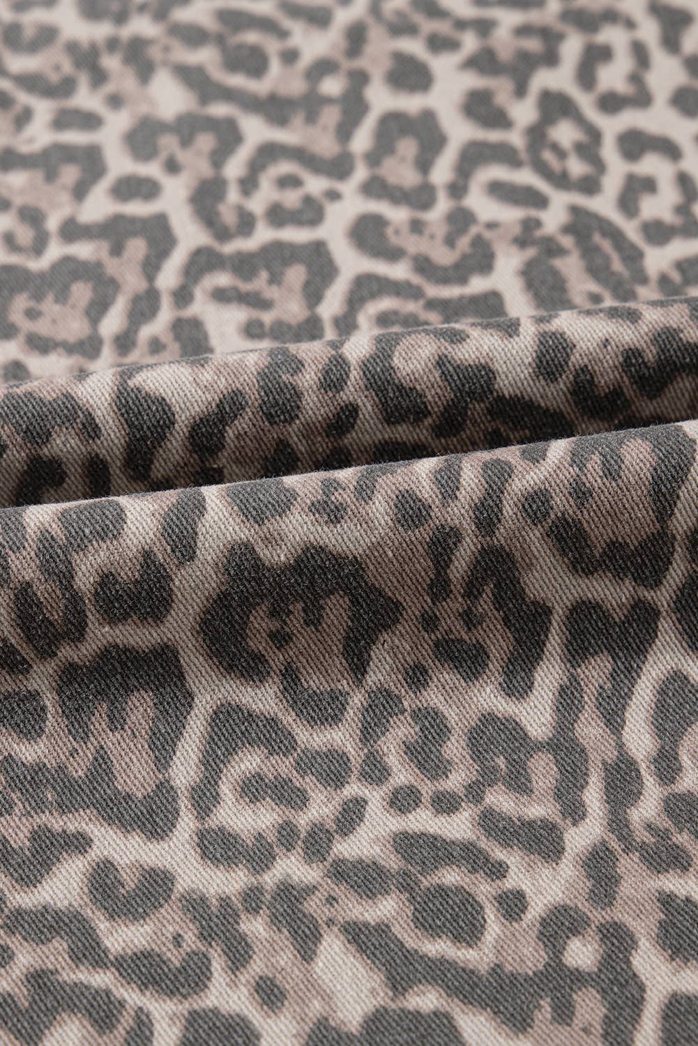 LDC Leopard Frayed Edge Wide Leg High Waist Jeans: Brown / 8