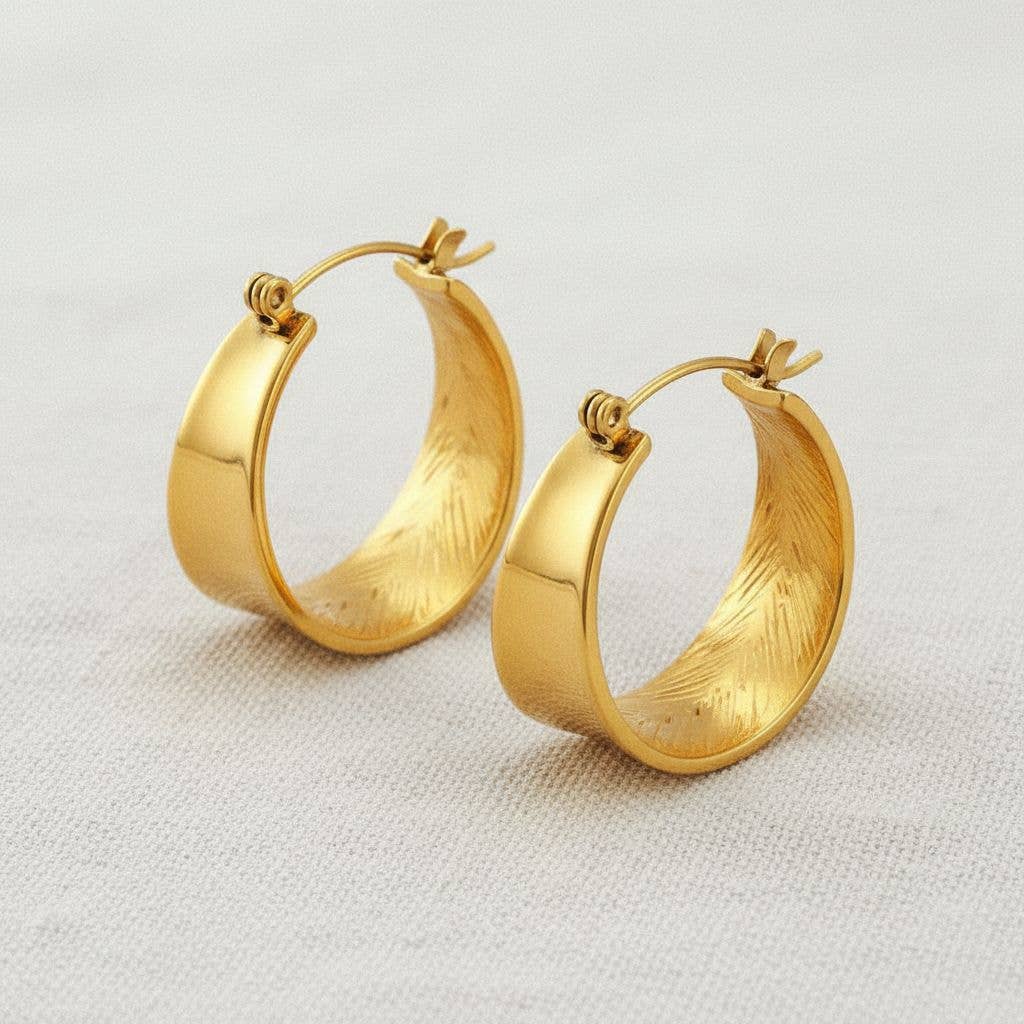Geometric Gradient Gold Hoop Earrings