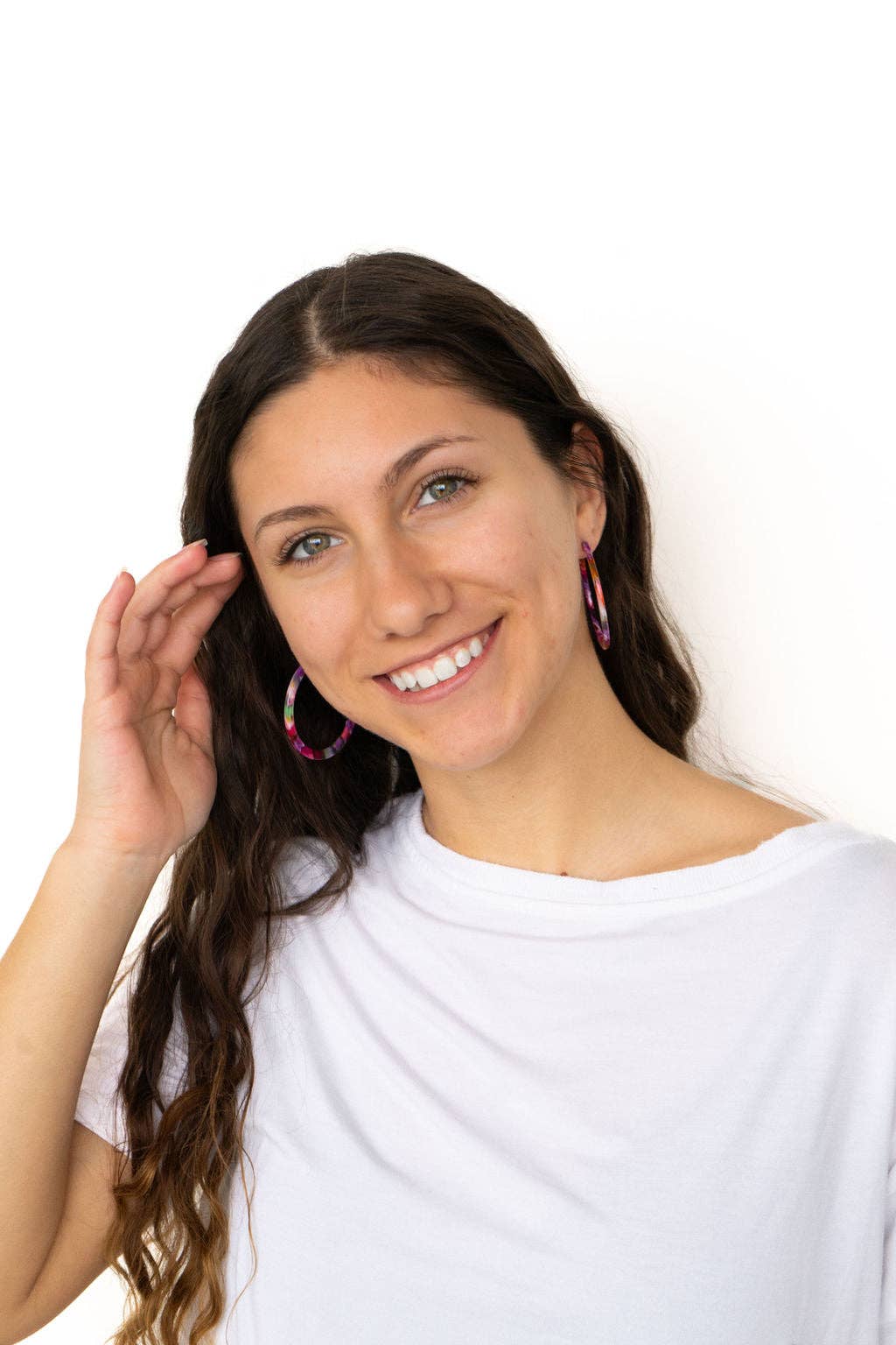 Cameron Hoops - Paradise Pink // Jewelry, Earrings