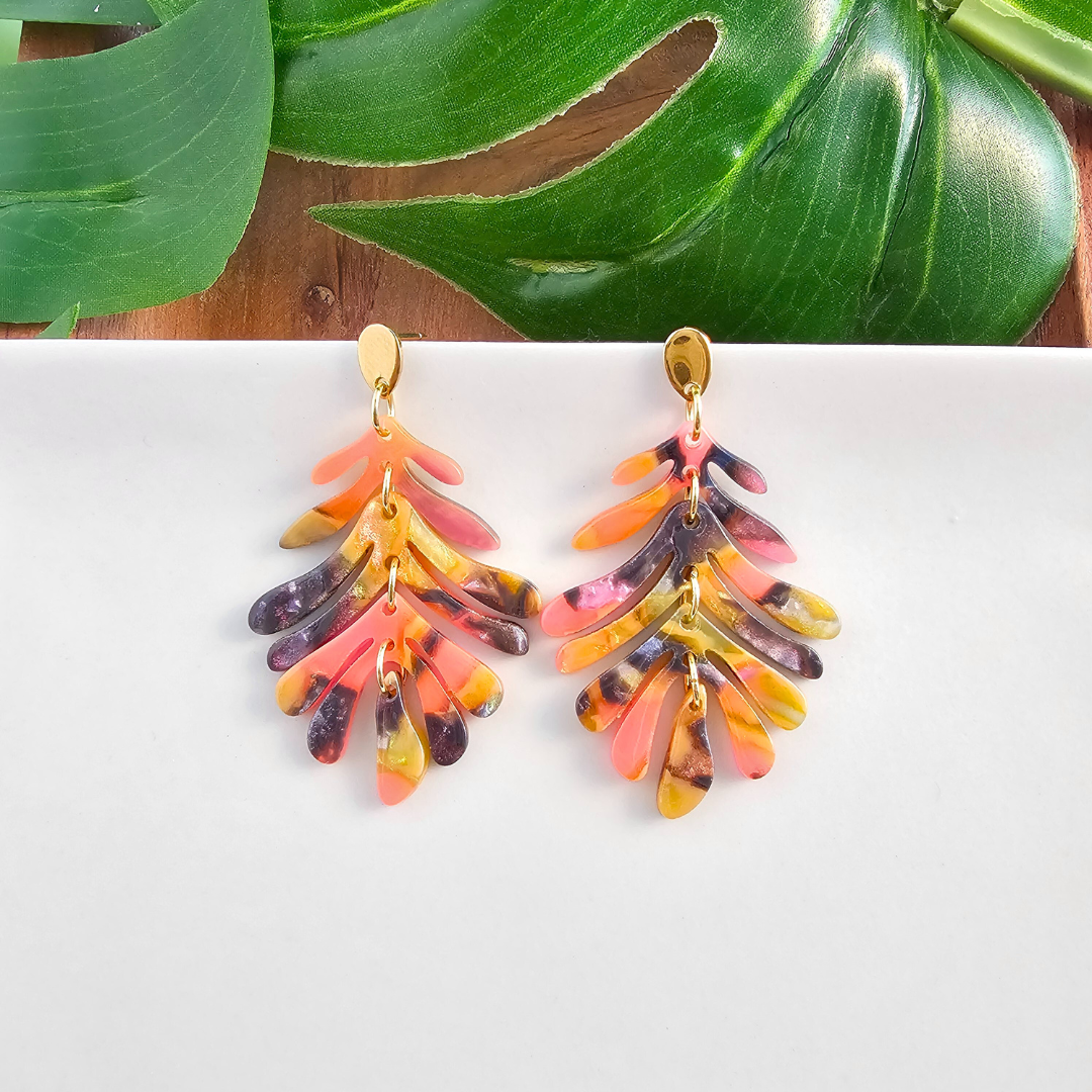 Petite Palm Earrings - Bird of Paradise // Jewelry, Resort