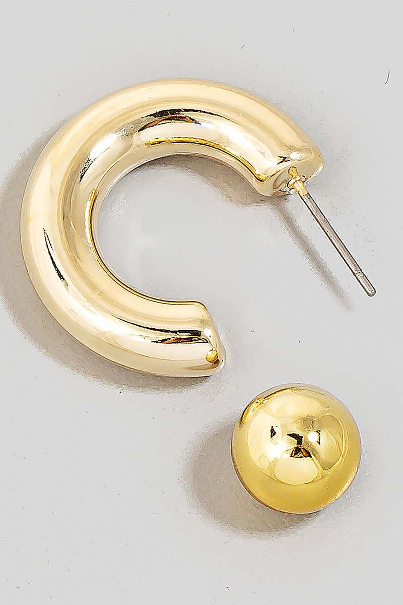 25Mm Metallic Tube Hoop Earrings: G
