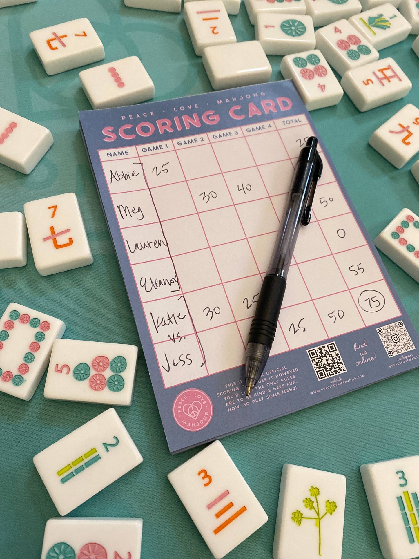 Mahjong Scoring Notepad: Blue