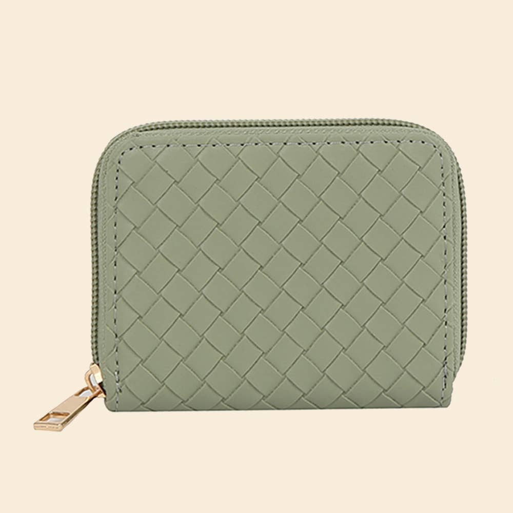 Woven Zip Around Wallet: BK