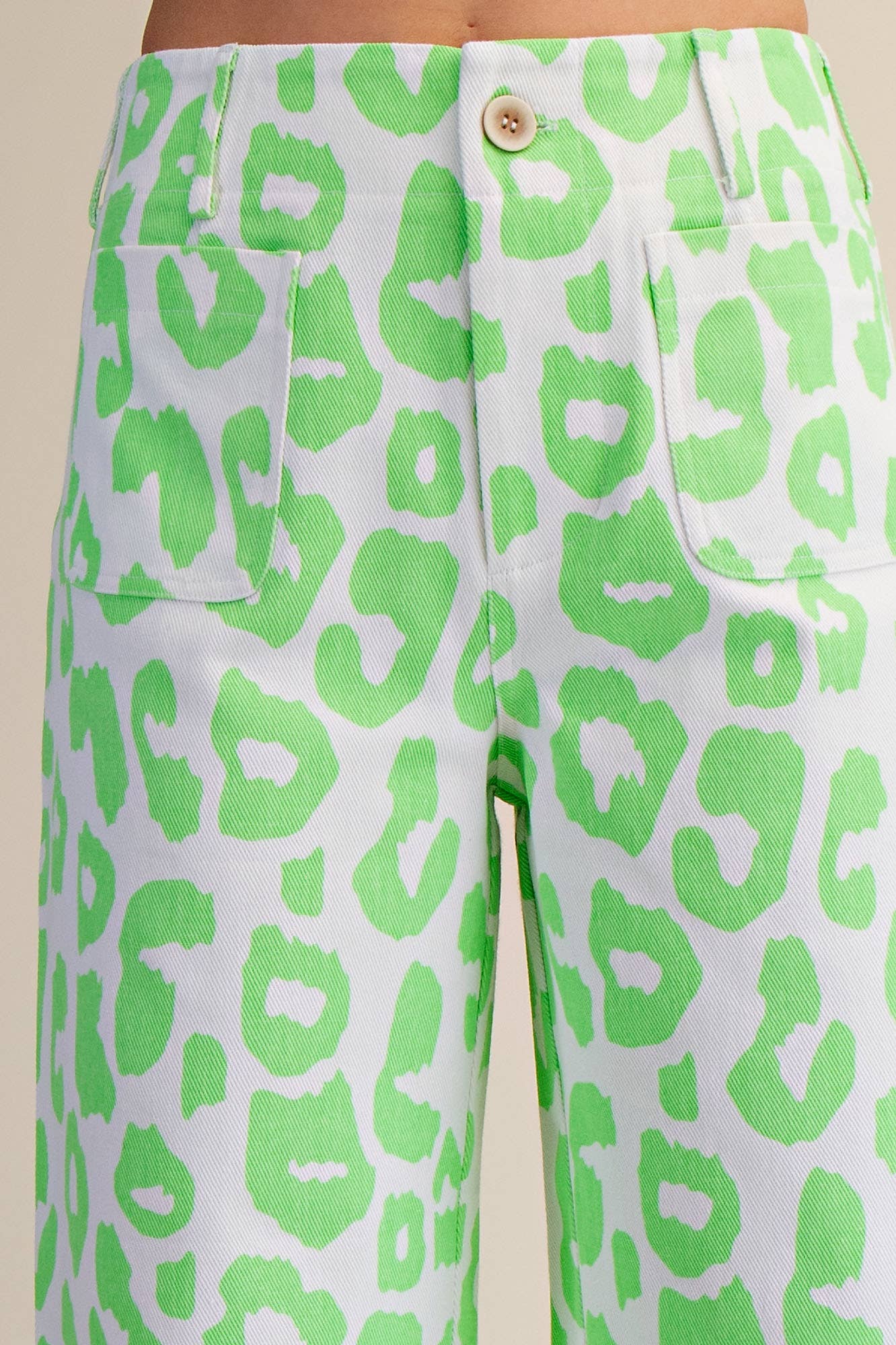 Colette Cropped Wide-Leg Neon Leopard Pants: Pink / S