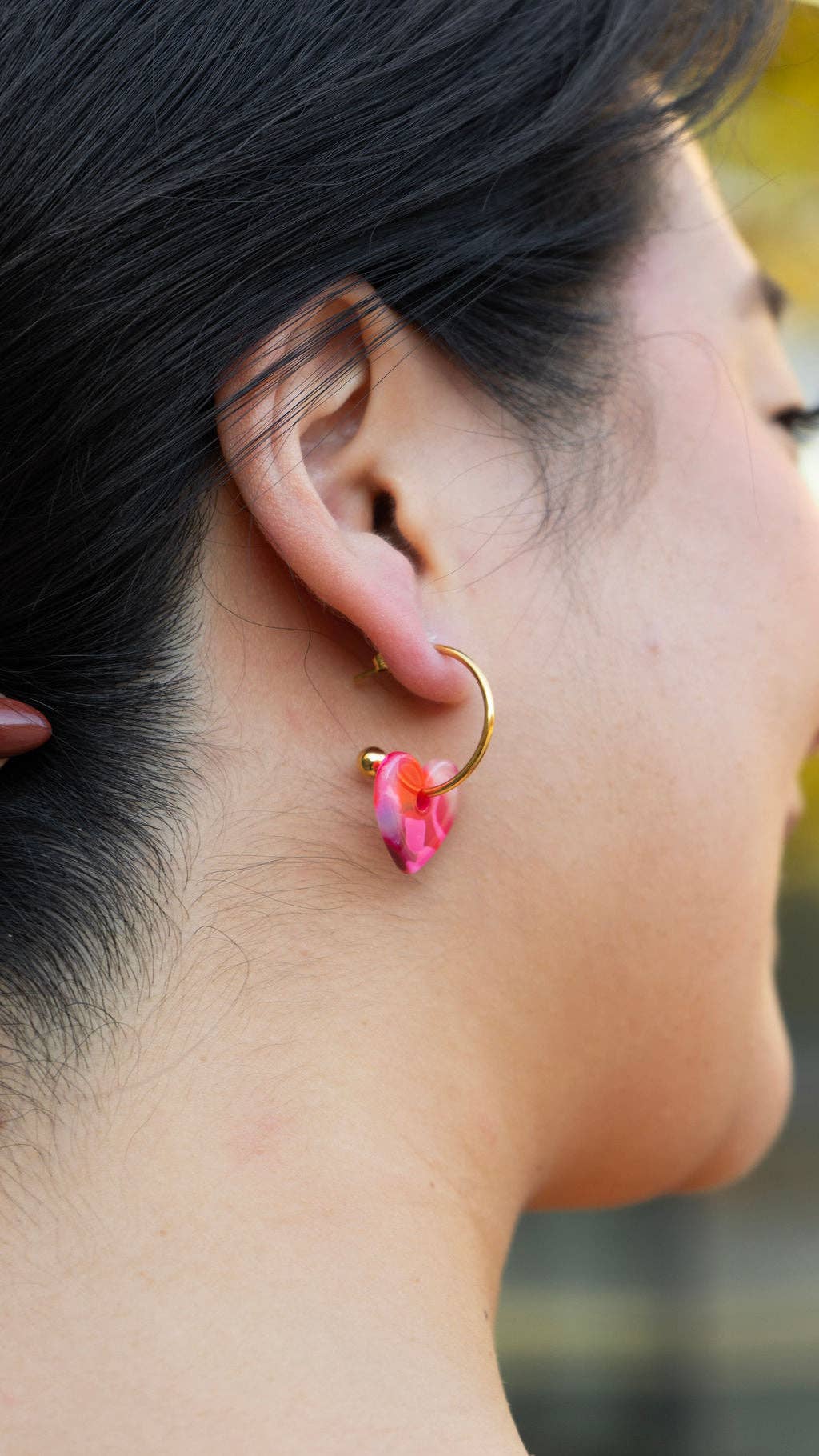 Sweetheart Hoops - Tickled Pink // Valentine's Day Earrings