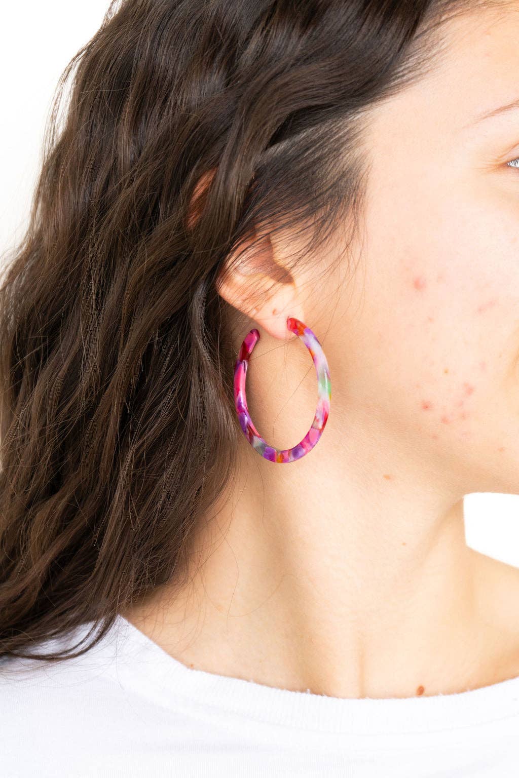 Cameron Hoops - Paradise Pink // Jewelry, Earrings