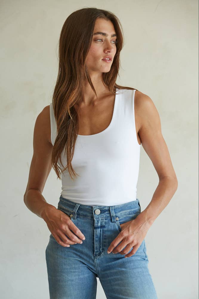 S1187N | Double Layered Seamless Top: Light Taupe / ML