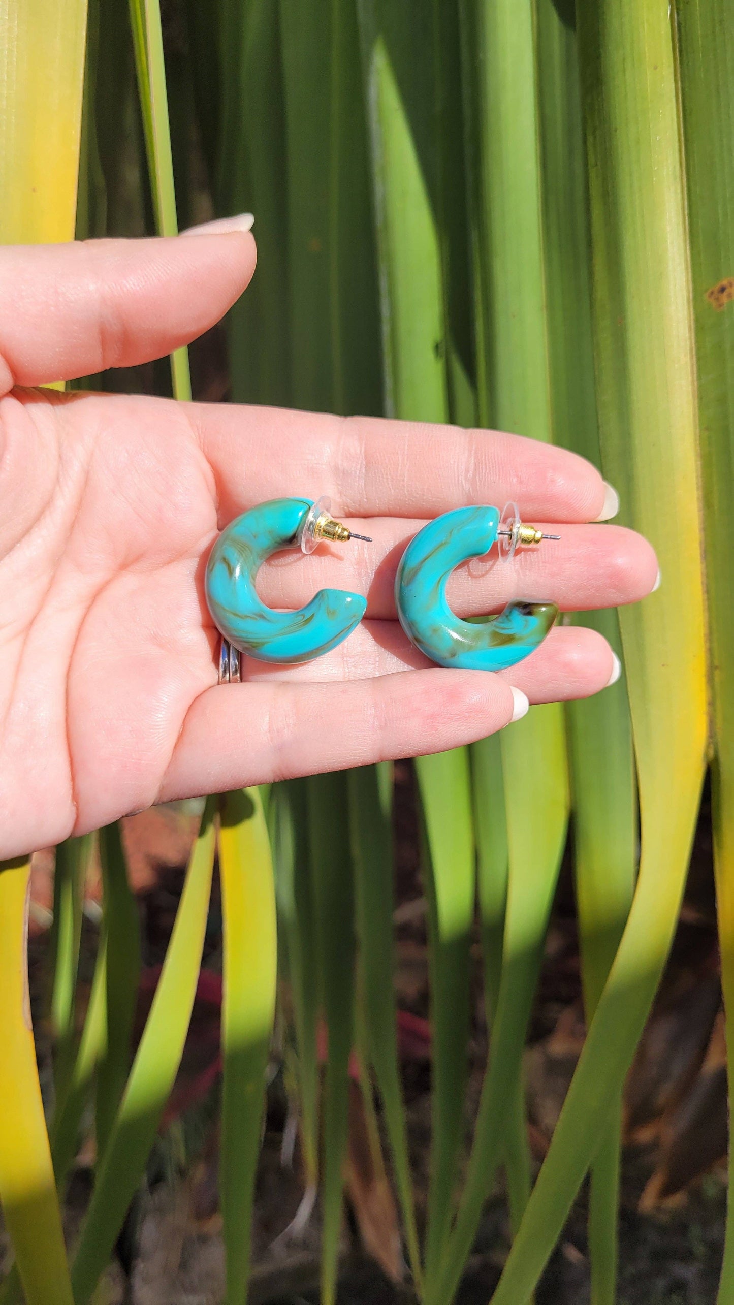 Chloe Hoops - Turquoise // Jewelry, Earrings