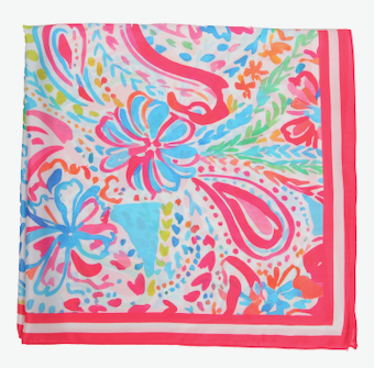 S26080 100% Polyester Lightweight Square Scarf: 02 PNK