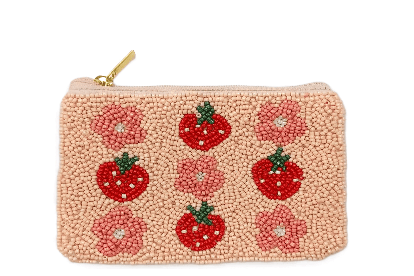 Ladies Berries Themed Fully Beaded Coin Purse